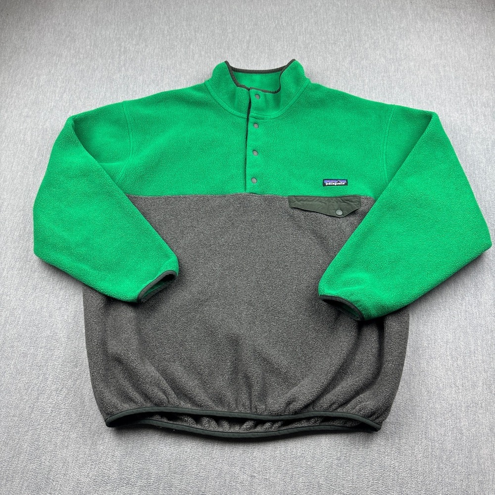 Patagonia Jacket Mens Large Green Synchilla Snap-T Fleece Pullover Outdoor 25450